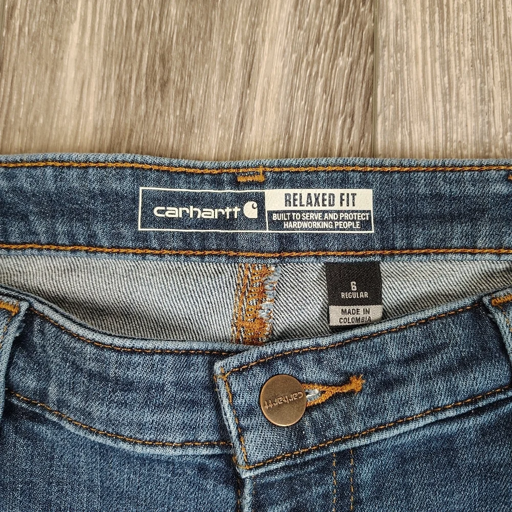 Carhartt Women's Relaxed Fit Jeans - Blue Size 6 - Picture 4 of 6